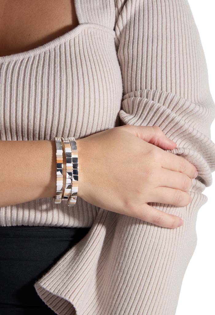 The Quiet Time Bracelet Trio - Silver Multi