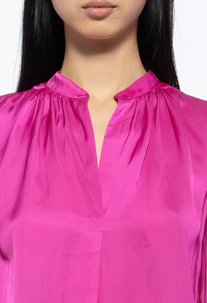 Tink Satin Blouse - Clematis