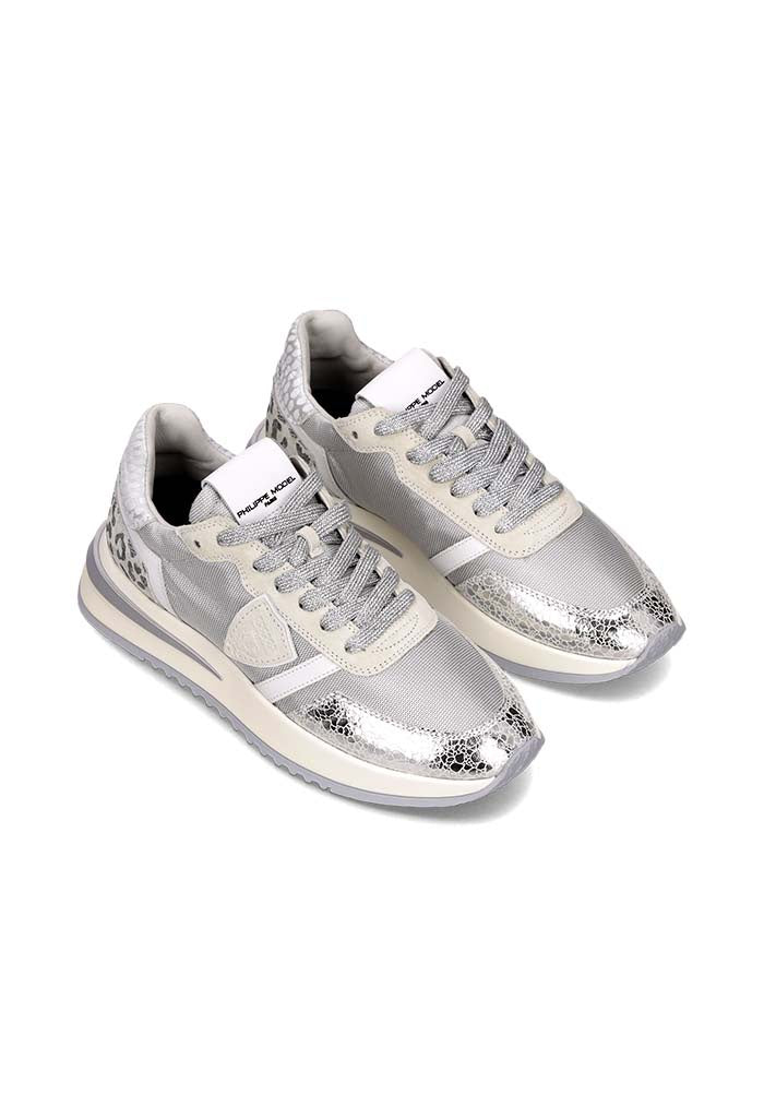 Tropez 2.1 Low Woman - Metal Animalier Argent