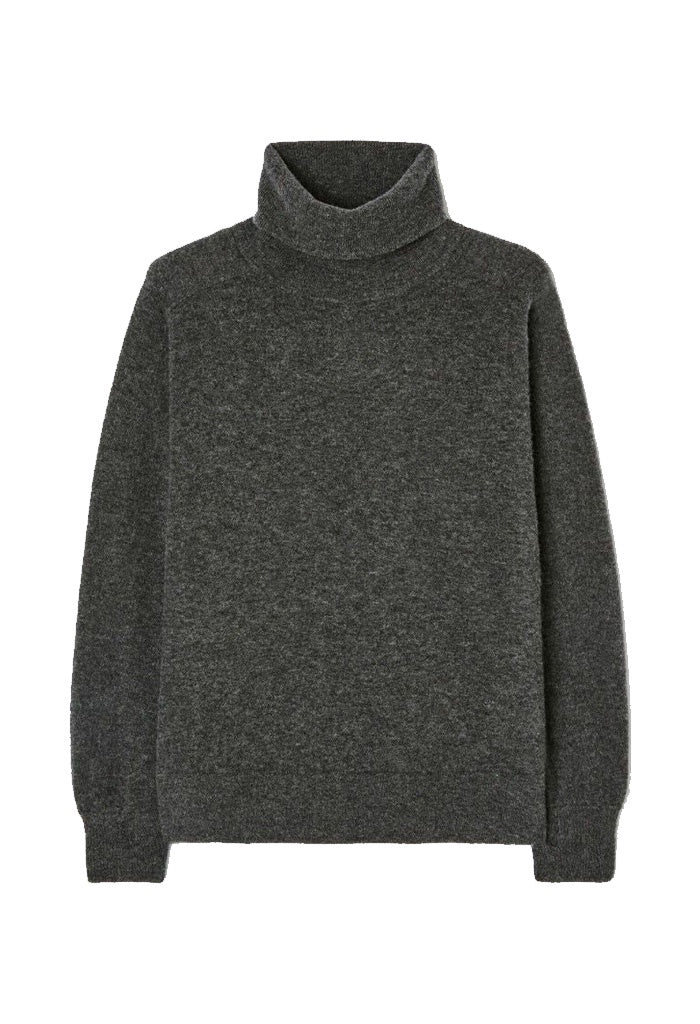 Turtle Neck Raxow Jumper - Coal Melange