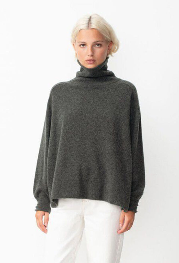 Turtle Neck Raxow Jumper - Coal Melange