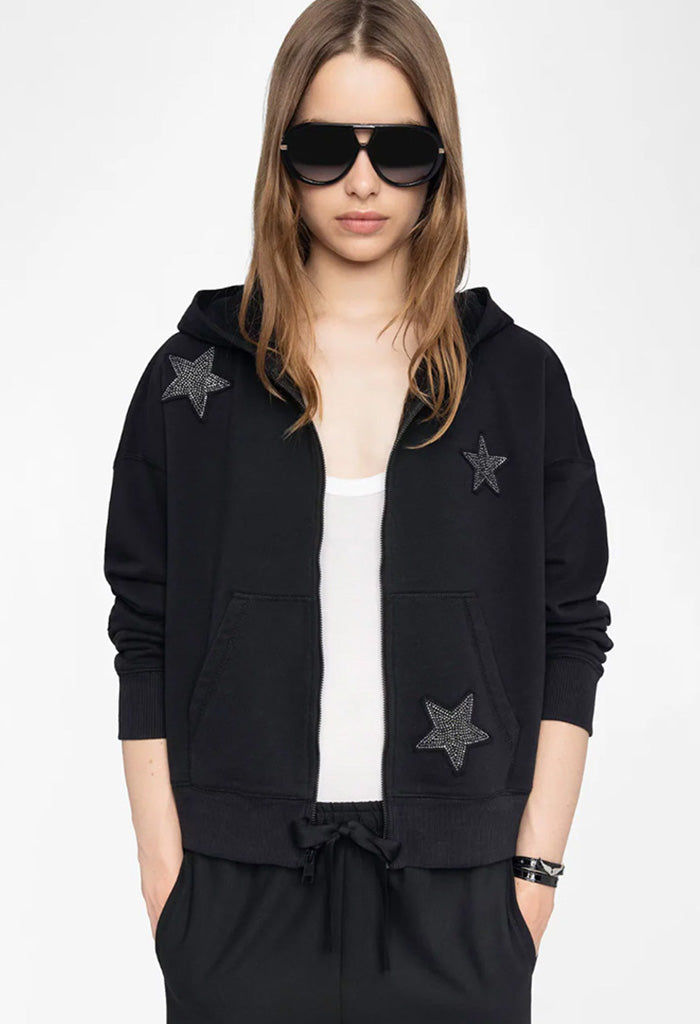 Mia Zip up hoodie - Black