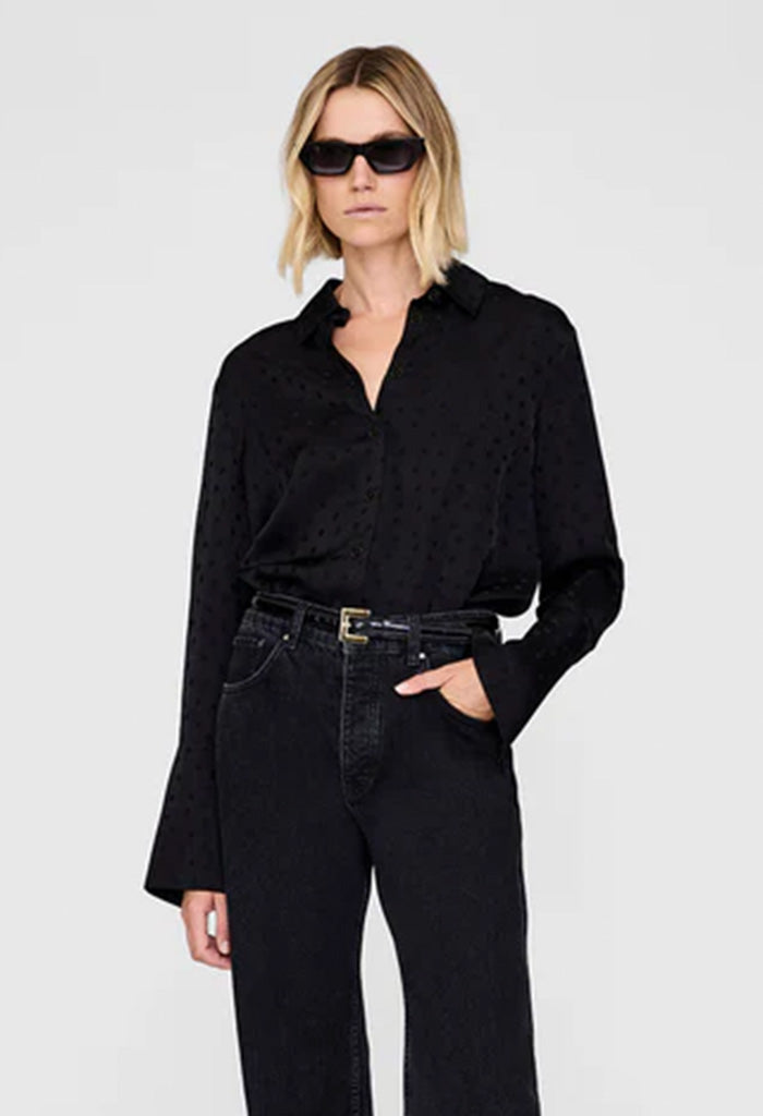 Amanda Shirt - Black Dot Jacquard