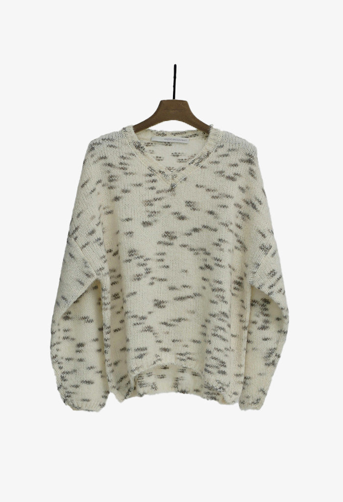 V-Neck Pullover - Vanilla Silverlight