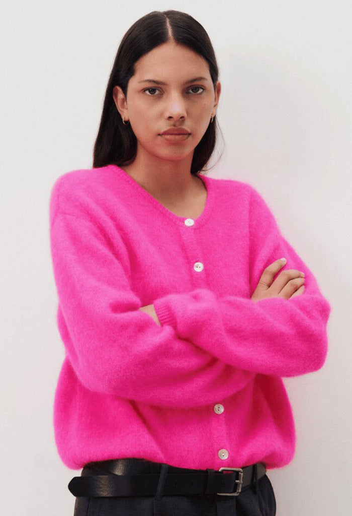 Vitow Cardigan - Fluro Pink Melange