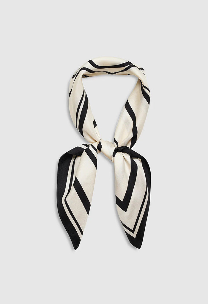 York Scarf - Ivory And Black Monogram – Maman Boutique
