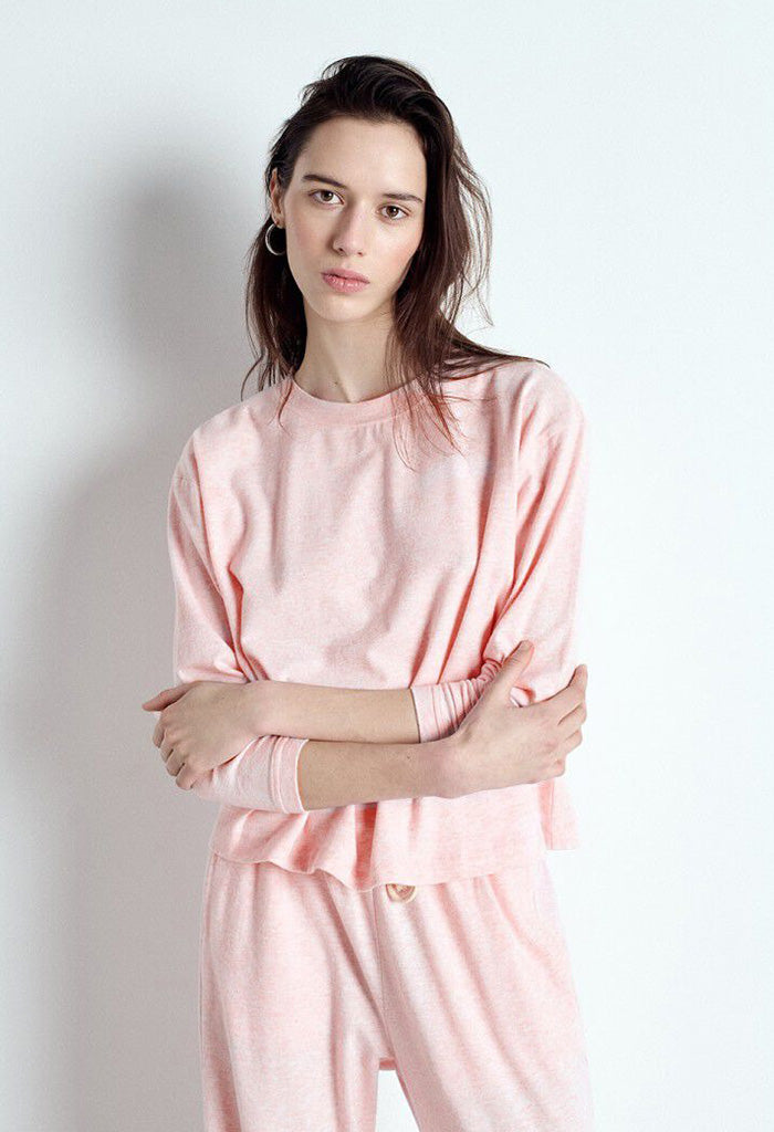 Ypawood  Long Sleeve T-Shirt - Rose Melange