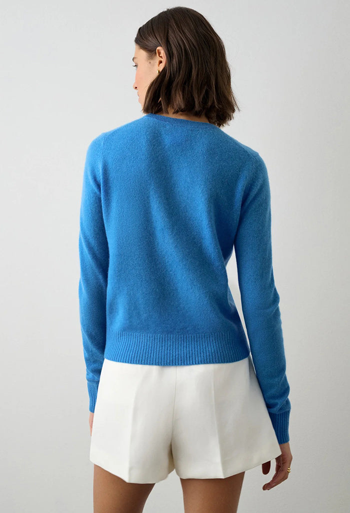 Shrunken Crewneck Cashmere Sweater - Cabana Blue