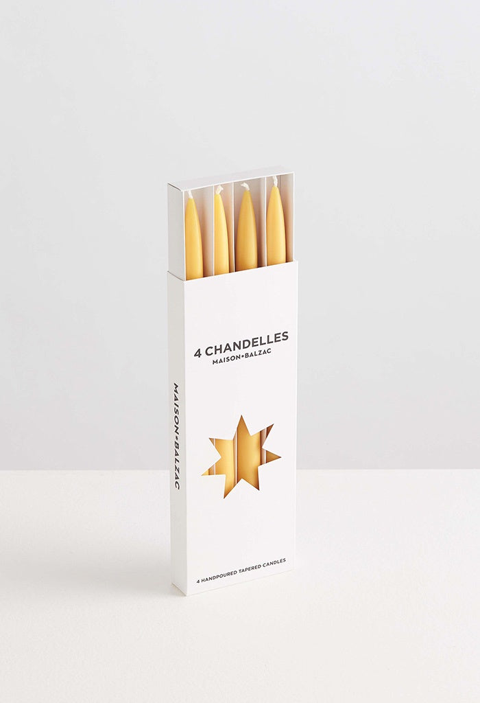 Chandelles 4 Tapered Candles - Miel