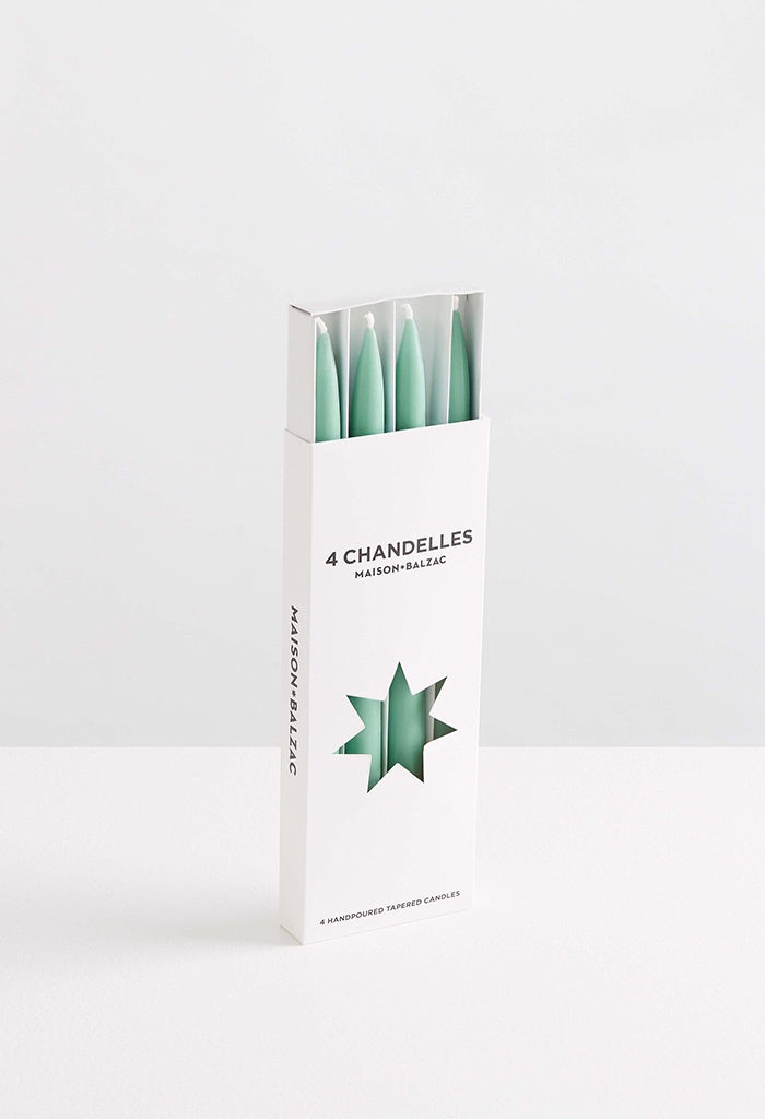 Chandelles 4 Tapered Candles - Mint