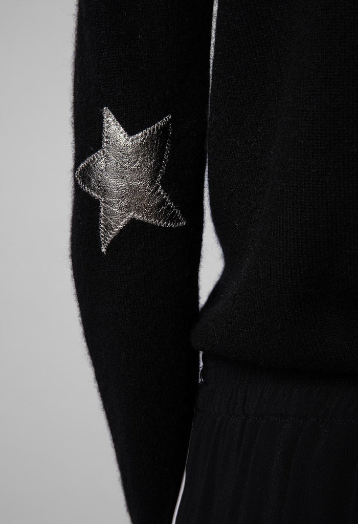 Cici Patch Cashmere Sweater - Noir