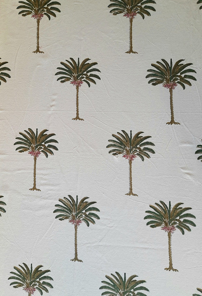 Cotton Tablecloth - Ecru Palm Trees