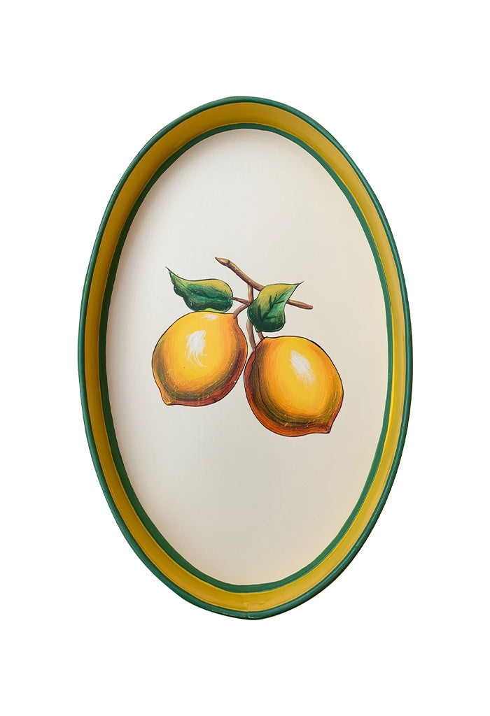 Decorative Iron Tray - Flora Lemon