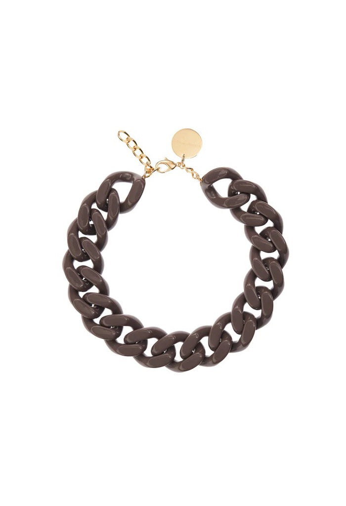 Big Flat Chain Necklace - Winter Taupe