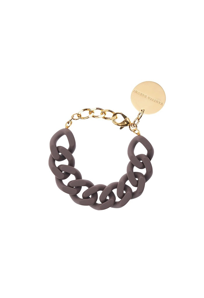 Flat Chain Bracelet - Matte Taupe