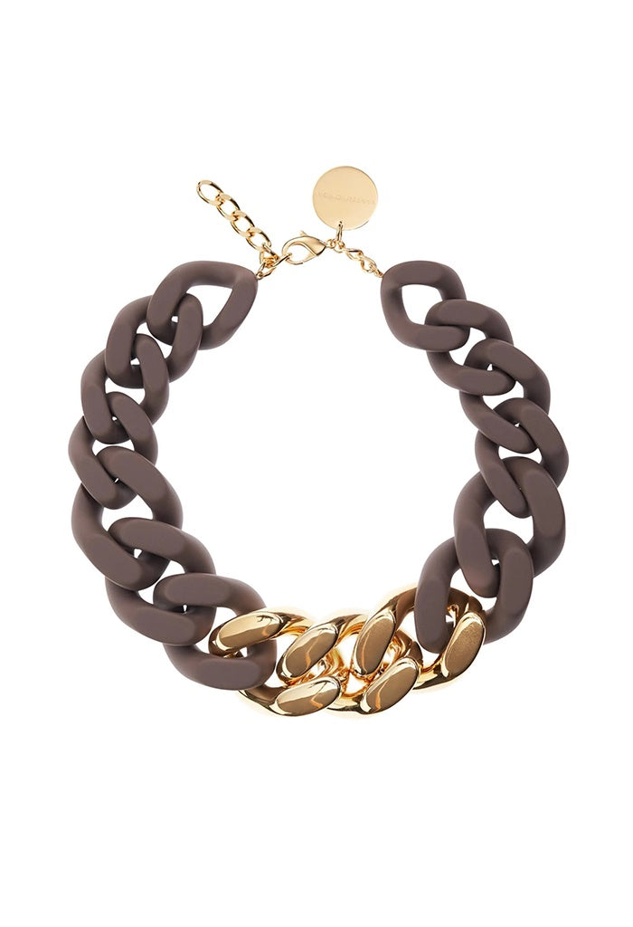 Great Necklace with Gold - Matte Taupe