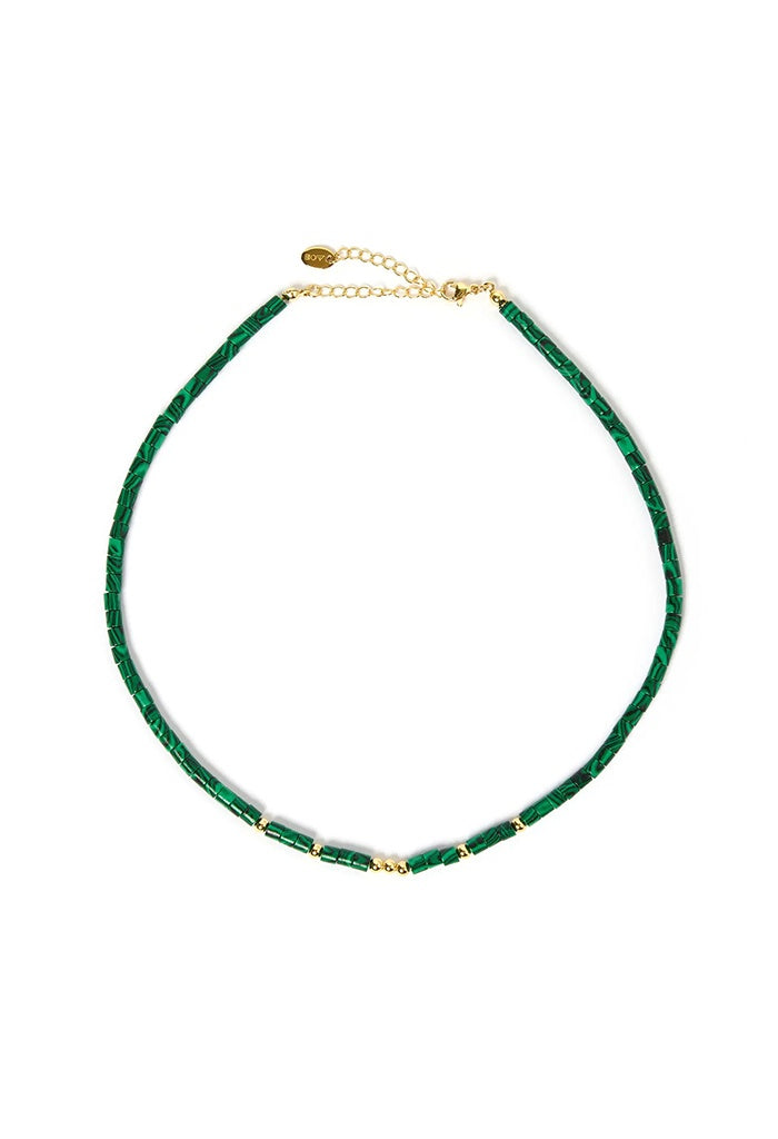 Halle Gemstone Necklace - Malachite