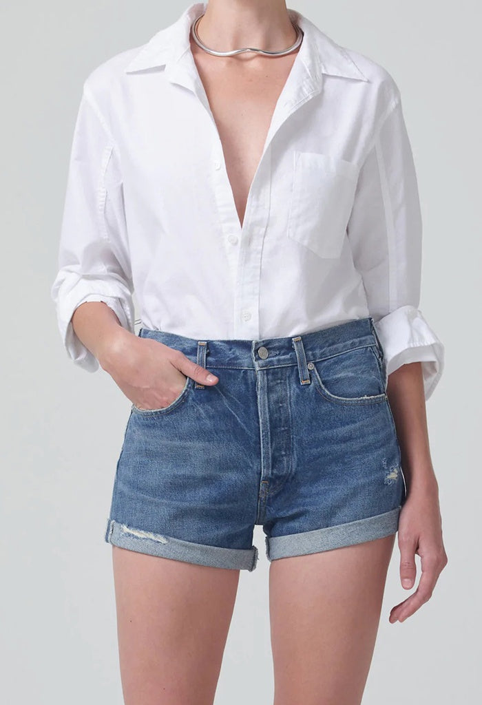 Kayla Shrunken Shirt - Optic White