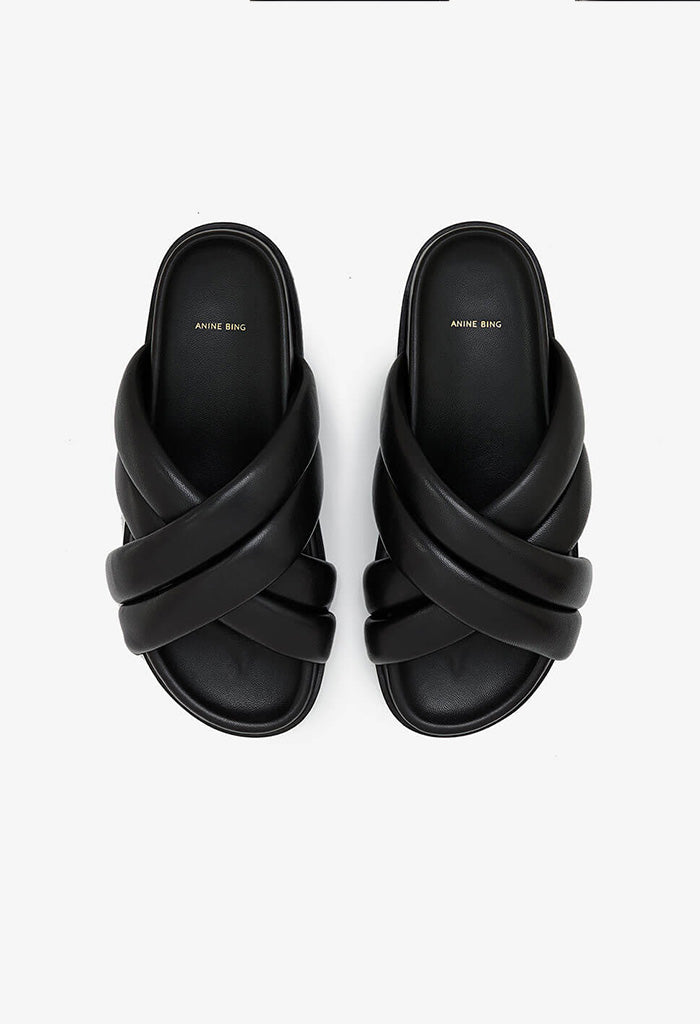 Anine Bing Lizzie Slides In Black Lizzie Slides Black – Maman Boutique