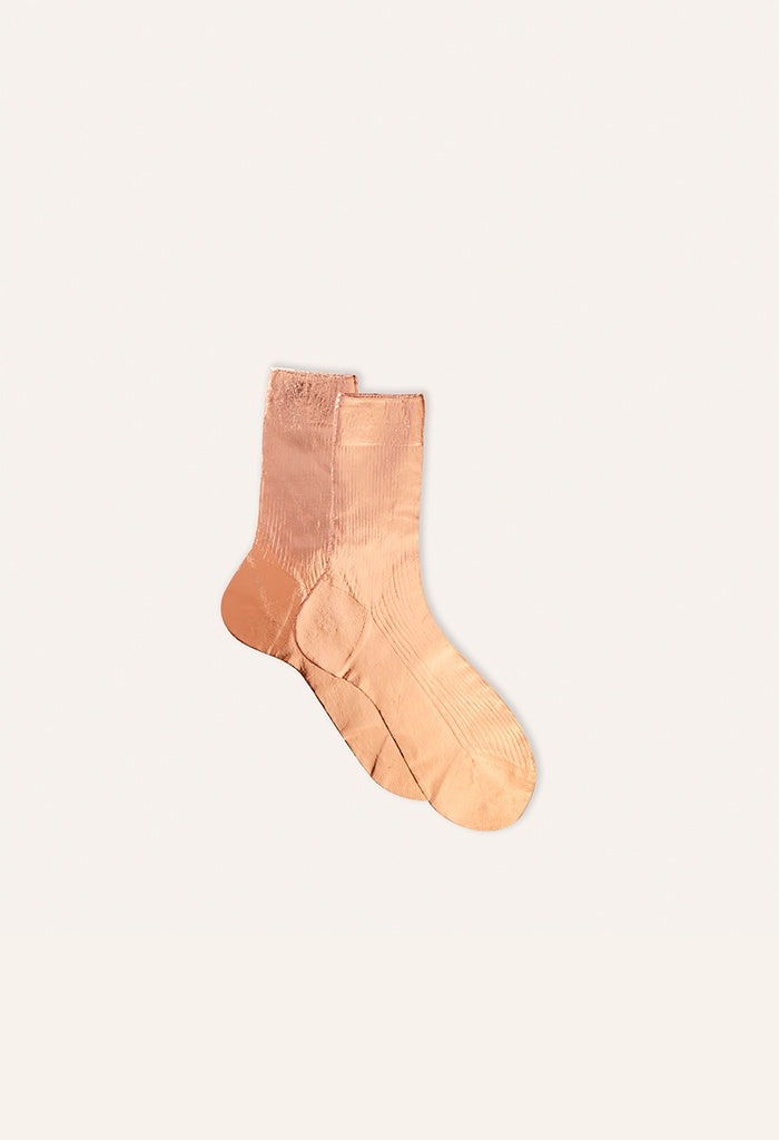 Ribbed Laminated Socks - Rosa