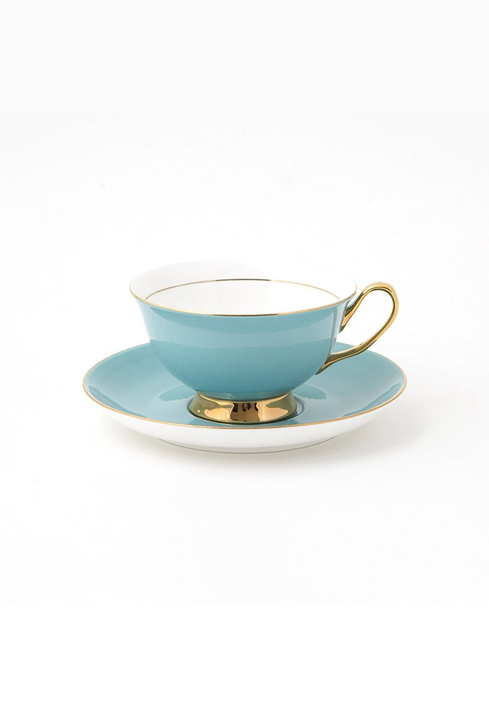 Pale Blue Teacup and Saucer