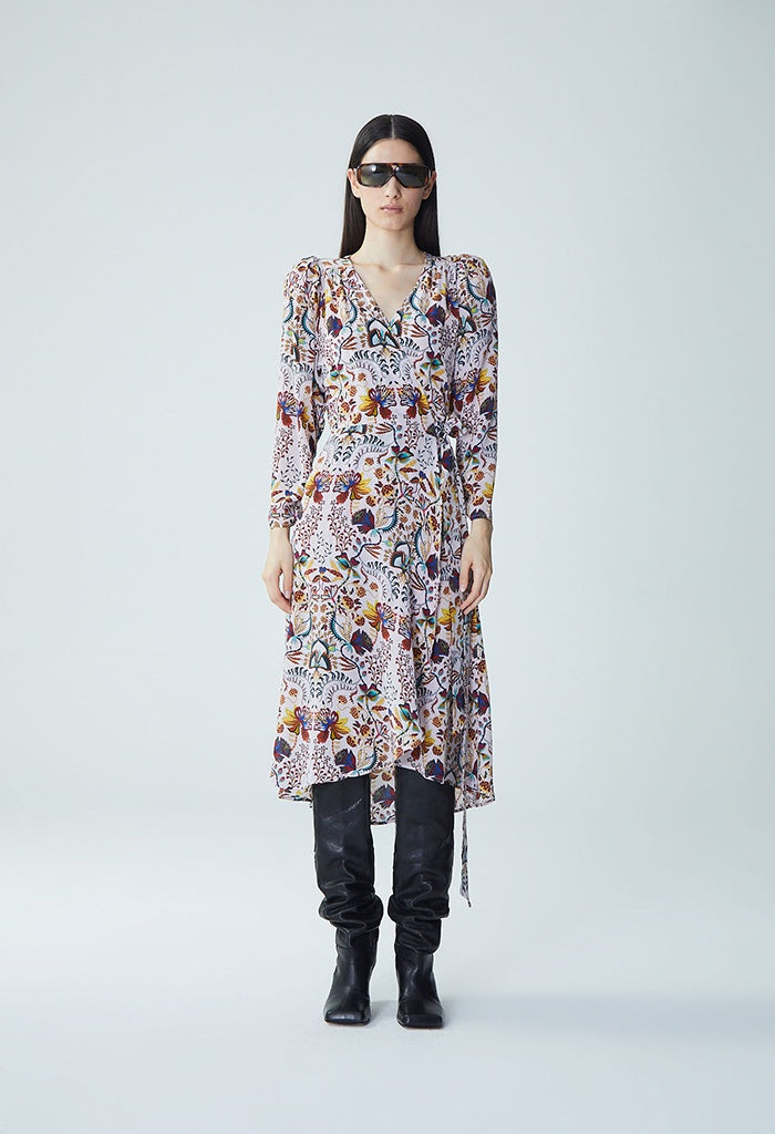 Palermo Denia Midi Dress - White Mognolia