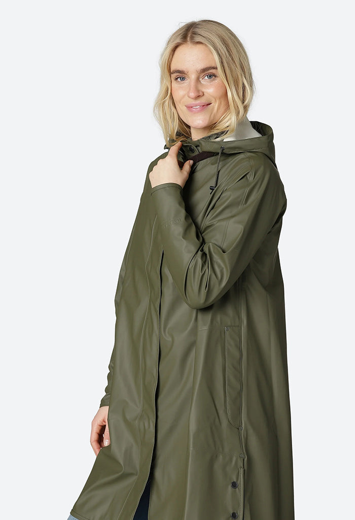 Raincoat w/ detachable hood - Army