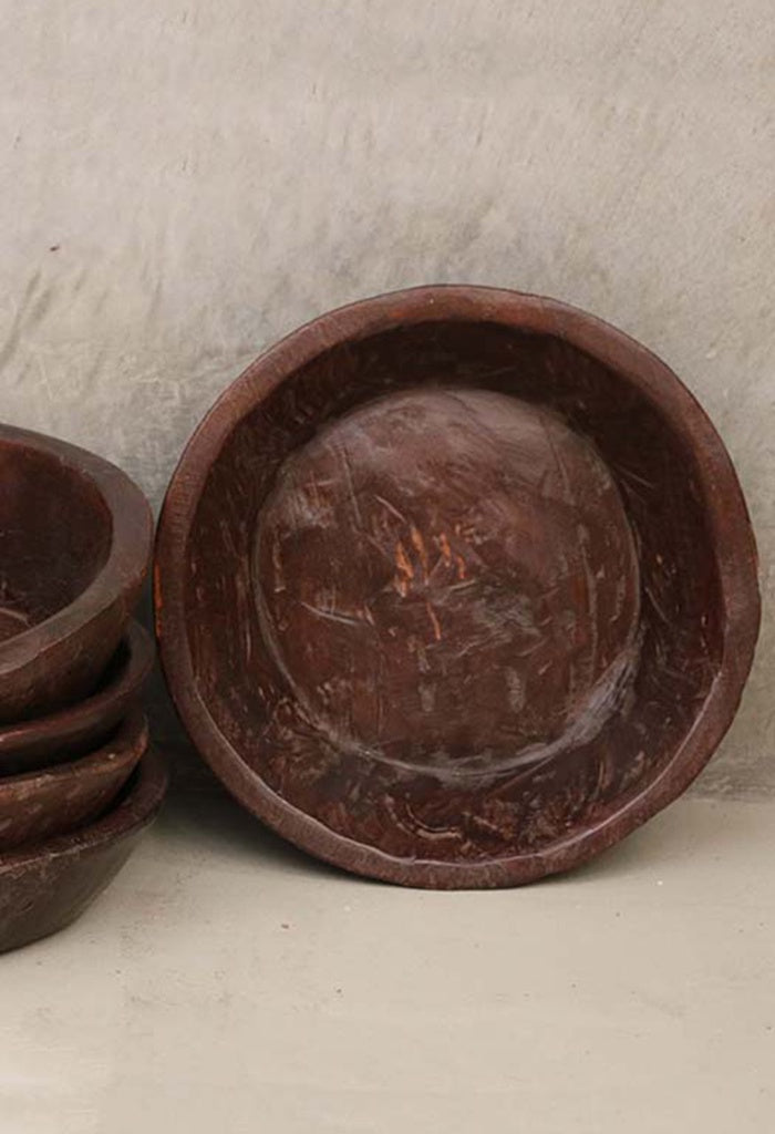 Antique Wooden Chapati Bowl